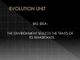 EVOLUTION UNIT PowerPoint PPT Presentation