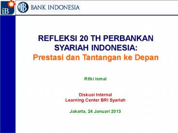 SEMINAR AKHIR TAHUN Direktorat Perbankan Syariah