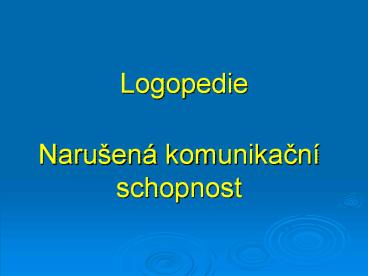 Logopedie