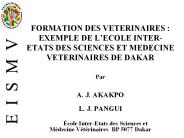 FORMATION DES VETERINAIRES
