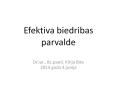 Efektiva biedribas parvalde PowerPoint PPT Presentation