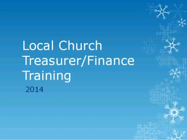 Local Church Treasurer/Finance Training
