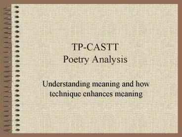 TP-CASTT Poetry Analysis