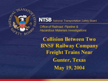 Collision Between Two BNSF Railway Company Freight Trains Near