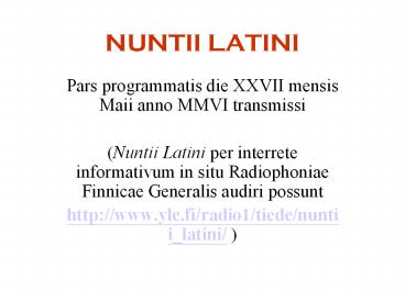 NUNTII LATINI