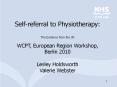 Self-referral to Physiotherapy: PowerPoint PPT Presentation