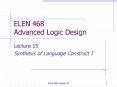 ELEN 468 Advanced Logic Design PowerPoint PPT Presentation