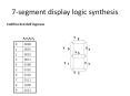 7-segment display logic synthesis PowerPoint PPT Presentation
