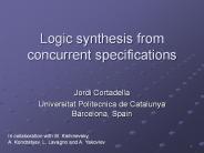Logic synthesis from concurrent specifications