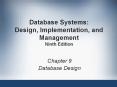 Database Systems: Design, Implementation, and Management Ninth Edition PowerPoint PPT Presentation