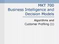 MKT 700 Business Intelligence and Decision Models PowerPoint PPT Presentation