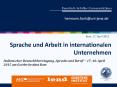 Sprache und Arbeit in internationalen Unternehmen PowerPoint PPT Presentation