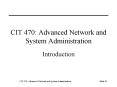 CIT 470: Advanced Network and System Administration PowerPoint PPT Presentation