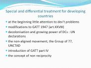 Special and differential treatment for developing countries