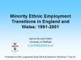 Minority Ethnic Employment Transitions in England and Wales: 1991-2001 PowerPoint PPT Presentation