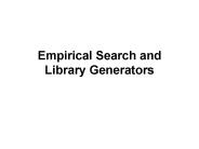 Empirical Search and Library Generators