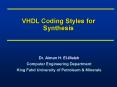 VHDL Coding Styles for Synthesis PowerPoint PPT Presentation