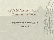 CPS120 Introduction to Computer Science