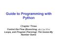 Guide to Programming with Python PowerPoint PPT Presentation