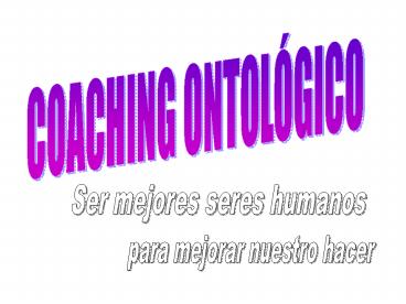 COACHING ONTOL