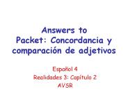 Answers to Packet: Concordancia y comparaci