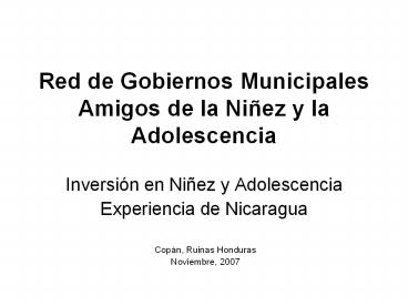 Red de Gobiernos Municipales Amigos de la Ni