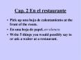 Cap. 2 En el restaurante PowerPoint PPT Presentation