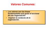 Valores Comunes: