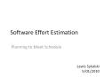 Software Effort Estimation PowerPoint PPT Presentation
