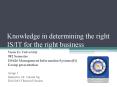 Knowledge in determining the right IS/IT for the right business PowerPoint PPT Presentation