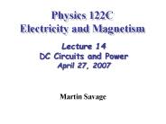 Physics 122C  Electricity and Magnetism