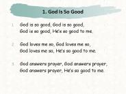 1. God Is So Good