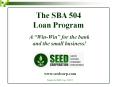 The SBA 504 Loan Program PowerPoint PPT Presentation