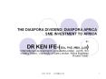 THE DIASPORA DIVIDEND: DIASPORA AFRICA SME INVESTMENT TO AFRICA PowerPoint PPT Presentation