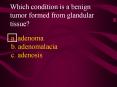 Which condition is a benign tumor formed from glandular tissue? PowerPoint PPT Presentation