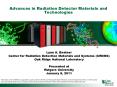 Advances in Radiation Detector Materials and Technologies PowerPoint PPT Presentation
