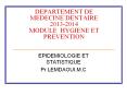 DEPARTEMENT DE MEDECINE DENTAIRE 2013-2014 MODULE HYGIENE ET PREVENTION PowerPoint PPT Presentation