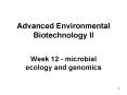 Advanced Environmental Biotechnology II PowerPoint PPT Presentation
