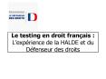 Le testing en droit fran PowerPoint PPT Presentation