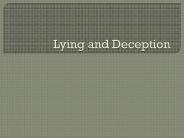 Lying and Deception