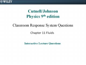 Cutnell/Johnson Physics 9th edition