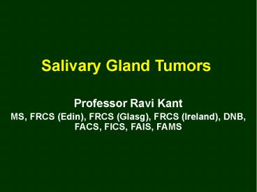 Salivary Gland Tumors