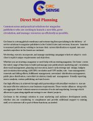 Manage Circulation Marketing Campaigns