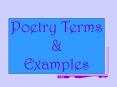 Poetry Terms PowerPoint PPT Presentation