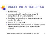 PROGETTINI DI FINE CORSO