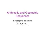 Arithmetic and Geometric Sequences