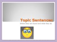 Topic Sentences