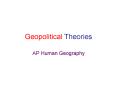 Geopolitical Theories PowerPoint PPT Presentation