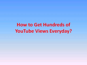 Secret Method to Increase Youtube Views