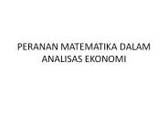 PERANAN MATEMATIKA DALAM ANALISAS EKONOMI
